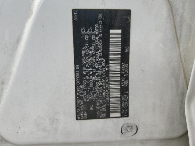 JTLZE4FE9CJ015991 - 2012 TOYOTA SCION XB WHITE photo 12