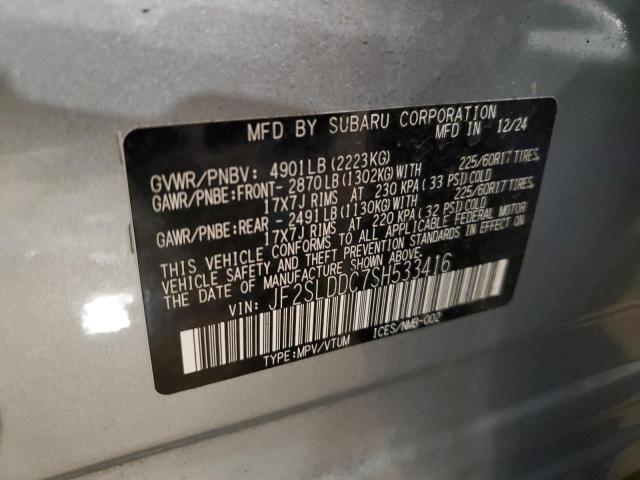 JF2SLDDC7SH533416 - 2025 SUBARU FORESTER PREMIUM ვერცხლისფერი ფოტო 12