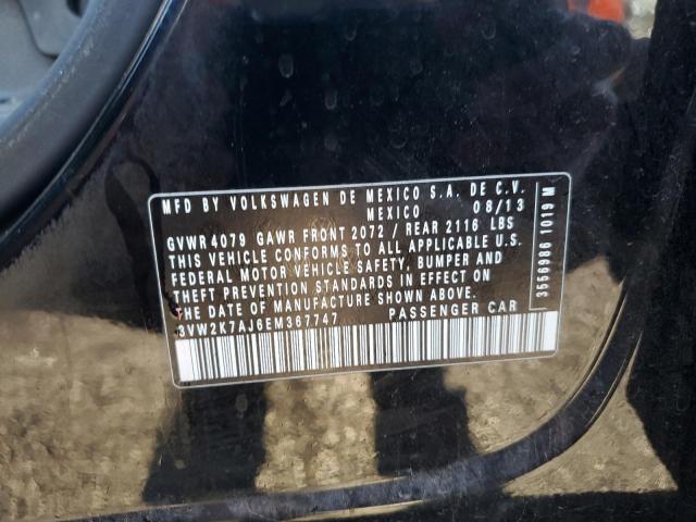 3VW2K7AJ6EM367747 - 2014 VOLKSWAGEN JETTA BASE BLACK photo 12