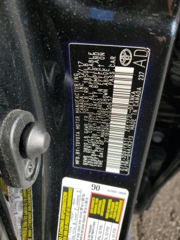 2T1BURHE1JC030617 - 2018 TOYOTA COROLLA L შავი ფოტო 12