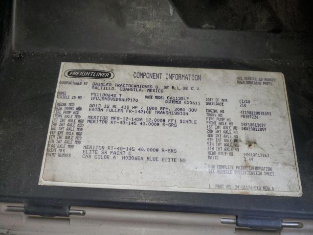 1FUJGHDV5BSAU9170 - 2011 FREIGHTLINER CASCADIA BLUE photo 10