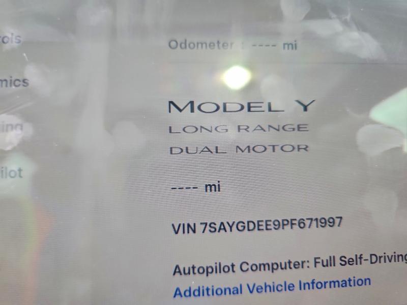 7SAYGDEE9PF671997 - 2023 TESLA MODEL Y Ağ foto 9