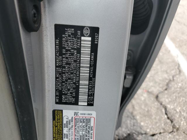 4T1BE46K27U614248 - 2007 TOYOTA CAMRY CE SILVER photo 12