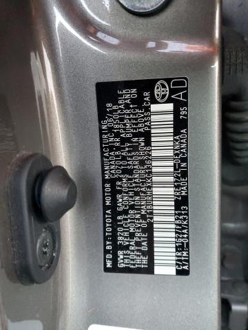 2T1BURHEXKC136226 - 2019 TOYOTA COROLLA L 灰色 照片 12