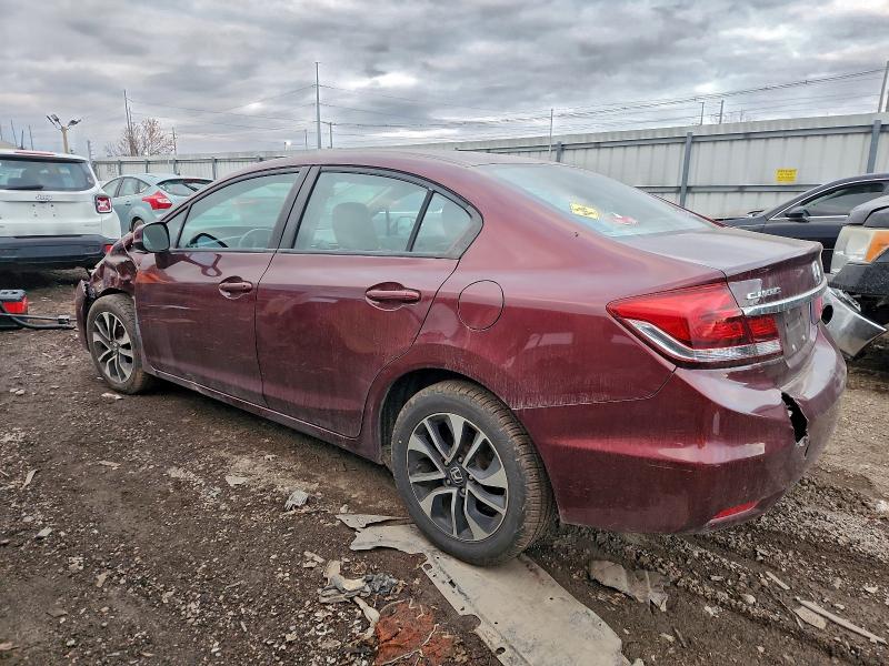 19XFB2F95DE053893 - 2013 HONDA CIVIC EXL BURGUNDY photo 2