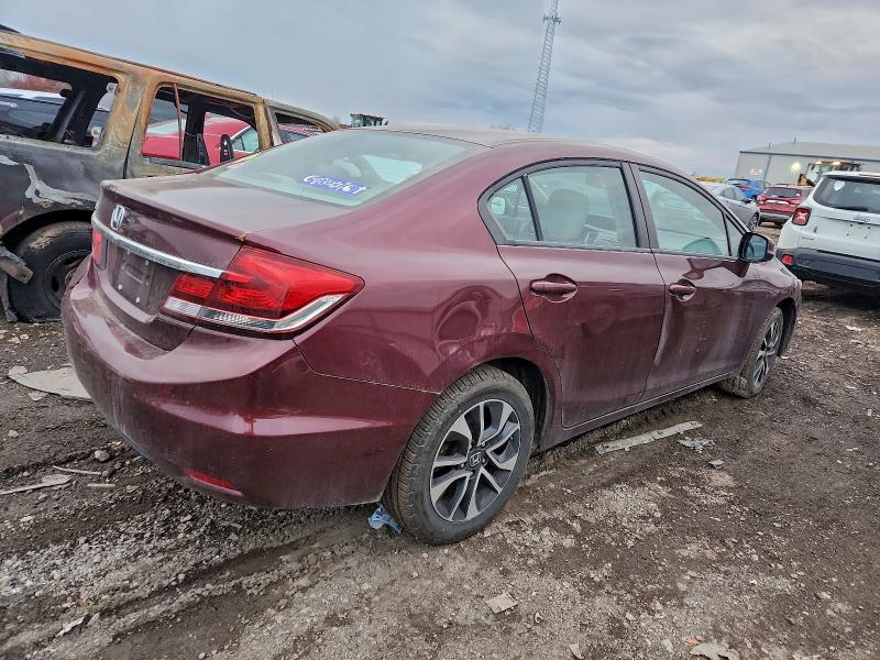 19XFB2F95DE053893 - 2013 HONDA CIVIC EXL BURGUNDY photo 3