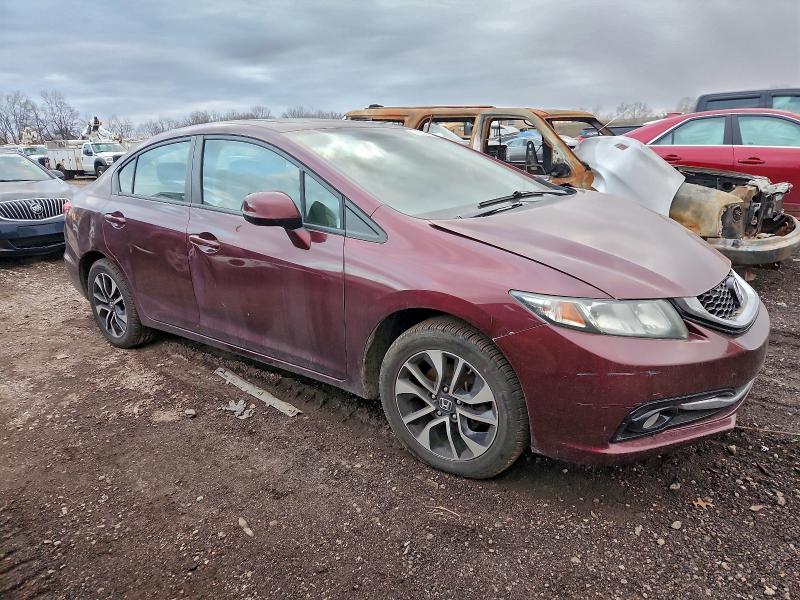 19XFB2F95DE053893 - 2013 HONDA CIVIC EXL BURGUNDY photo 4