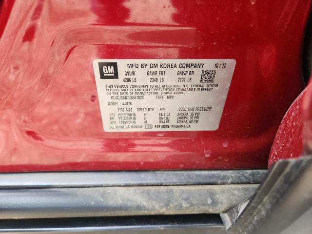 KL4CJASB7JB567028 - 2018 BUICK ENCORE PREFERRED წითელი ფოტო 13