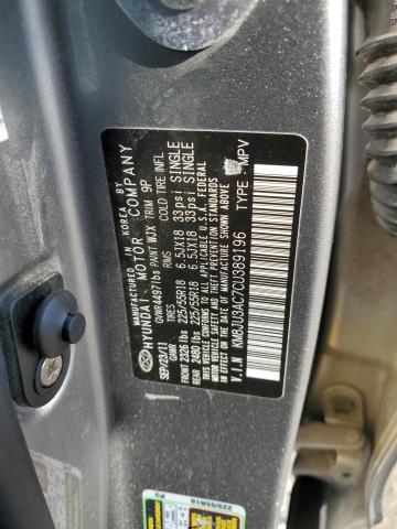 KM8JU3AC7CU389196 - 2012 HYUNDAI TUCSON GLS Gümüş foto 13