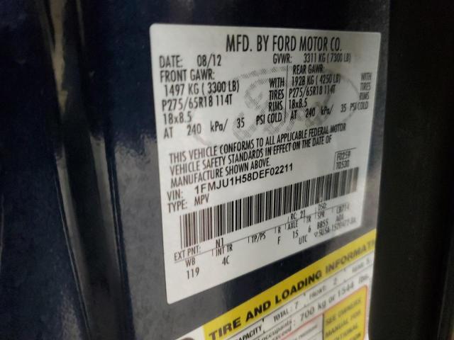 1FMJU1H58DEF02211 - 2013 FORD EXPEDITION XLT BLUE photo 13