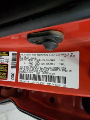 3TMCZ5ANXJM138654 - 2018 TOYOTA TACOMA DOUBLE CAB Orange Foto 13