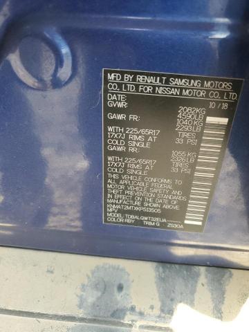 KNMAT2MTXKP513505 - 2019 NISSAN ROGUE S BLUE photo 13