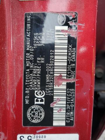 2T1BR32E88C902812 - 2008 TOYOTA COROLLA CE Rot Foto 13