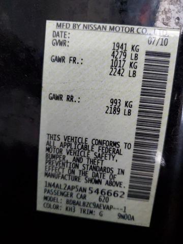 1N4AL2AP5AN546662 - 2010 NISSAN ALTIMA BASE BLACK photo 12