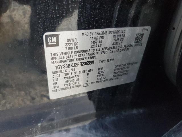 1GYS3BKJ2FR236598 - 2015 CADILLAC ESCALADE LUXURY Noir photo 13