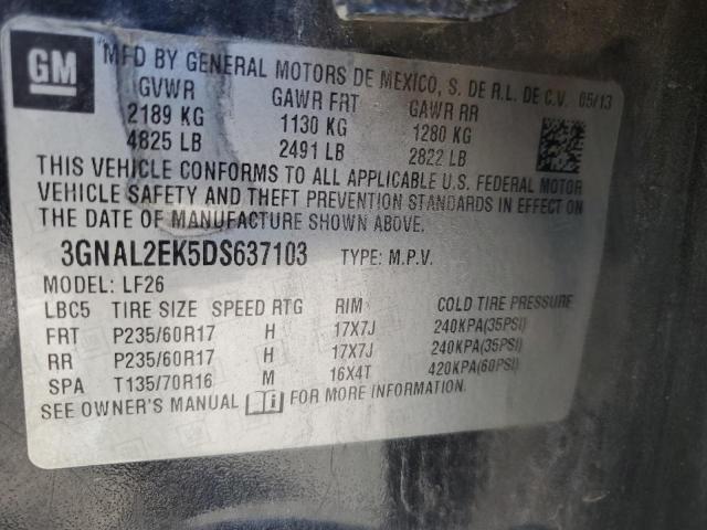 3GNAL2EK5DS637103 - 2013 CHEVROLET CAPTIVA LS BLACK photo 13