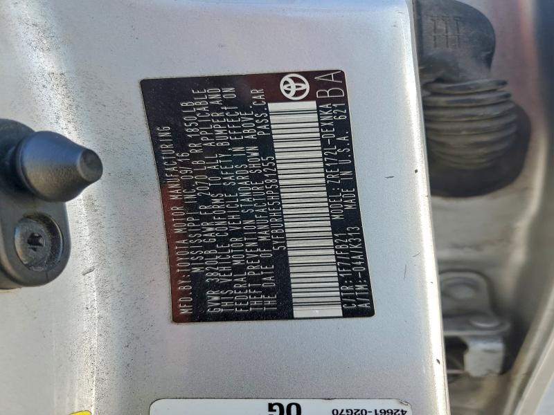 5YFBURHE5HP581255 - 2017 TOYOTA COROLLA L SILVER photo 13