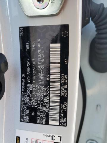 JTEPU5JR0R6257999 - 2024 TOYOTA 4RUNNER SR5/SR5 PREMIUM თეთრი ფოტო 13