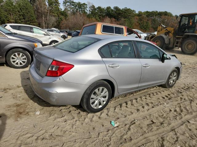 19XFB2F50CE342370 - 2012 HONDA CIVIC LX SILVER photo 3