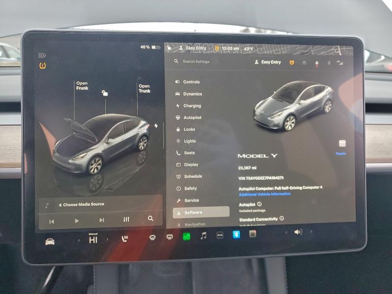 7SAYGDEE7PA164271 - 2023 TESLA MODEL Y ნაცრისფერი ფოტო 9