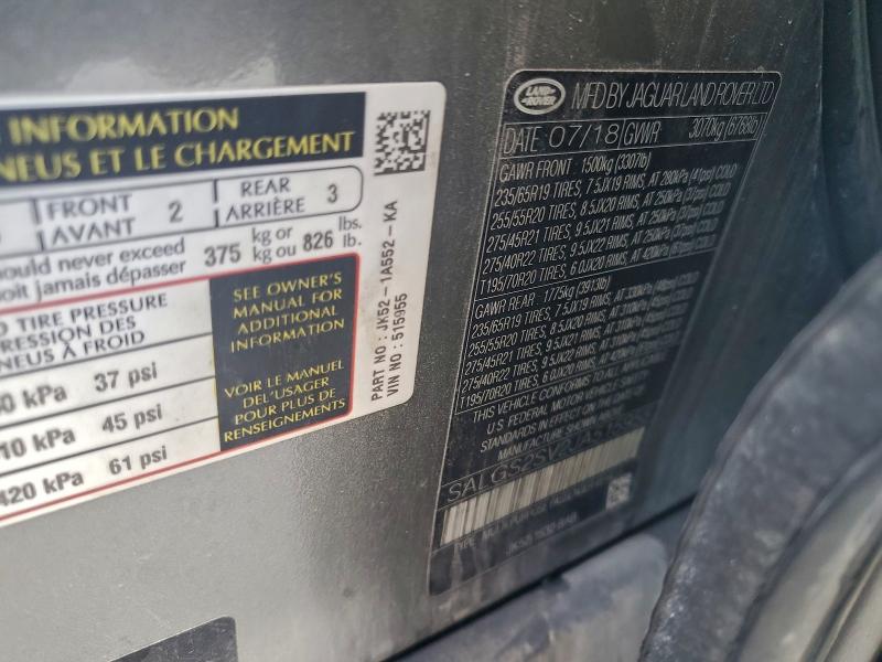 SALGS2SV2JA515955 - 2018 LAND ROVER RANGE ROVE HSE GRAY photo 13