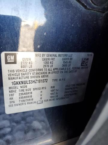 1GKKNULS3HZ181072 - 2017 GMC ACADIA SLT-1 Mavi foto 14