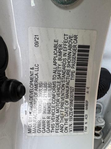 19XZE4F59NE007627 - 2022 HONDA INSIGHT EX WHITE photo 11