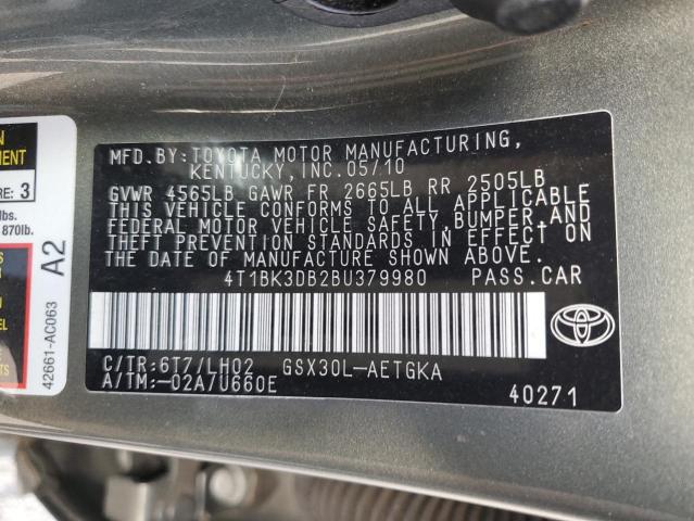 4T1BK3DB2BU379980 - 2011 TOYOTA AVALON BASE Зелений фото 13