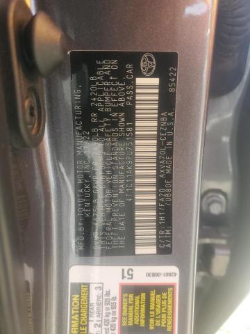 4T1C11AK9PU751581 - 2023 TOYOTA CAMRY LE GRAY photo 12