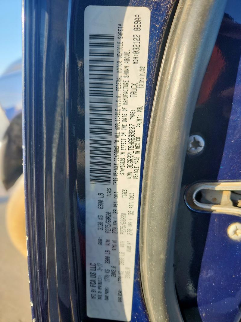 3C6RR7LT9HG689207 - 2017 RAM 1500 SLT BLUE photo 12