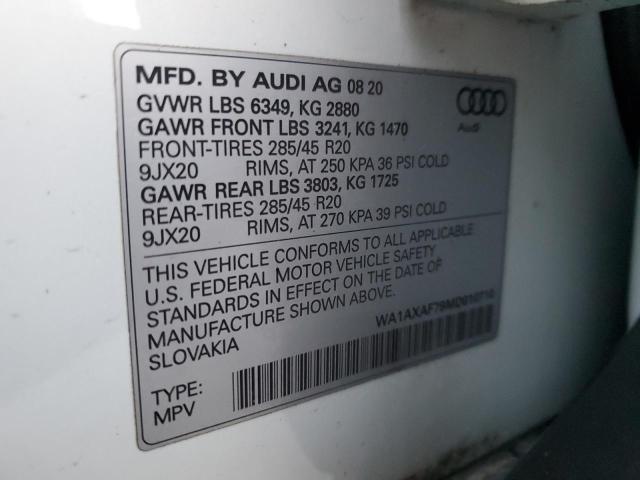 WA1AXAF79MD010710 - 2021 AUDI Q7 PREMIUM Beyaz fotoğraf 13