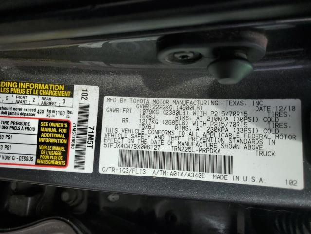 5TFJX4CN7BX006127 - 2011 TOYOTA TACOMA DOUBLE CAB CHARCOAL photo 12