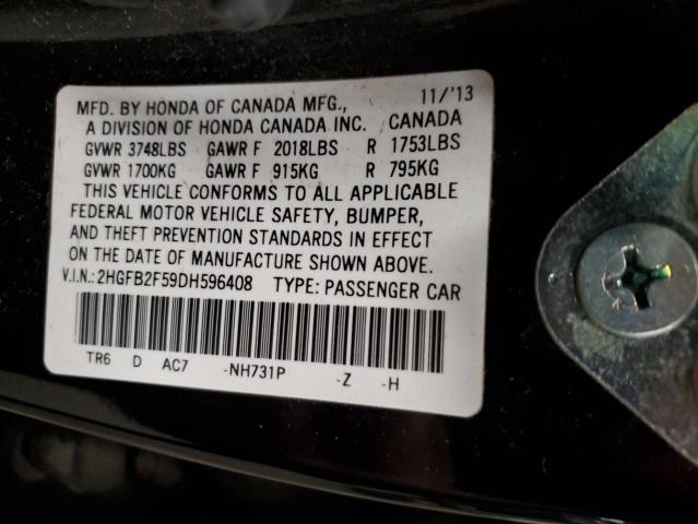 2HGFB2F59DH596408 - 2013 HONDA CIVIC LX Qara foto 12