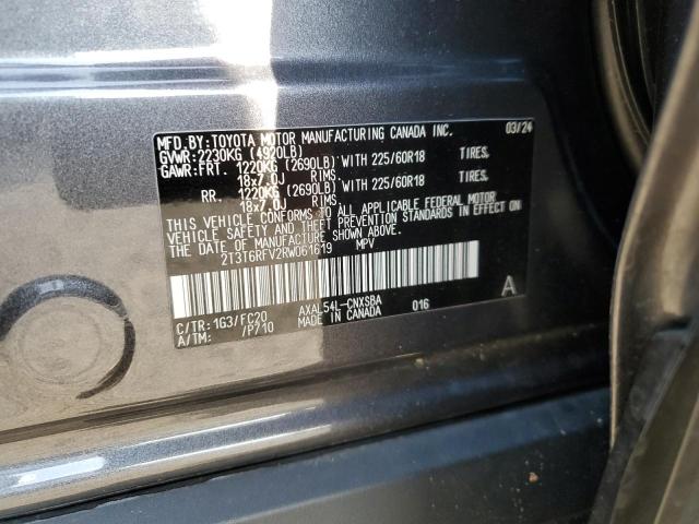 2T3T6RFV2RW061619 - 2024 TOYOTA RAV4 SE 石墨色 照片 12