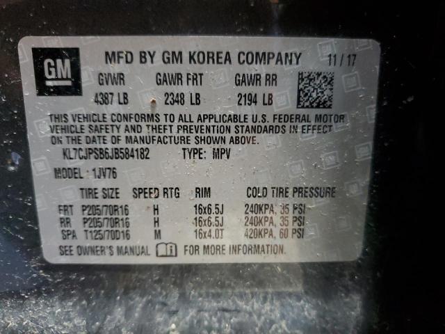 KL7CJPSB6JB584182 - 2018 CHEVROLET TRAX 1LT 石墨色 照片 14