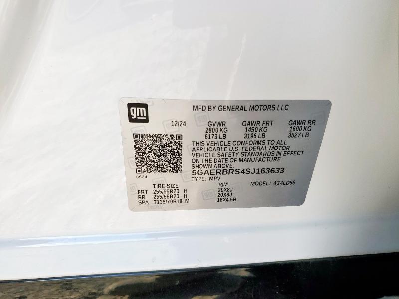 5GAERBRS4SJ163633 - 2025 BUICK ENCLAVE SPORT TOURING WHITE photo 13