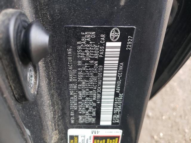 4T1BF3EK1AU106109 - 2010 TOYOTA CAMRY BASE GRAY photo 12