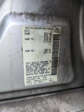 1N4AL3AP5JC265978 - 2018 NISSAN ALTIMA 2.5 SILVER photo 12