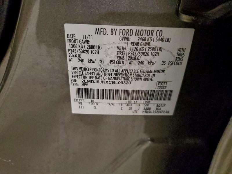 2LMDJ6JKXCBL09320 - 2012 LINCOLN MKX GRAY photo 13