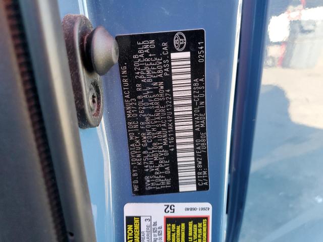 4T1G11AK4PU132274 - 2023 TOYOTA CAMRY SE NIGHT SHADE BLUE photo 12