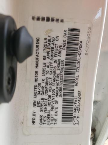 1NXBR32E05Z506156 - 2005 TOYOTA COROLLA CE 白色 照片 12