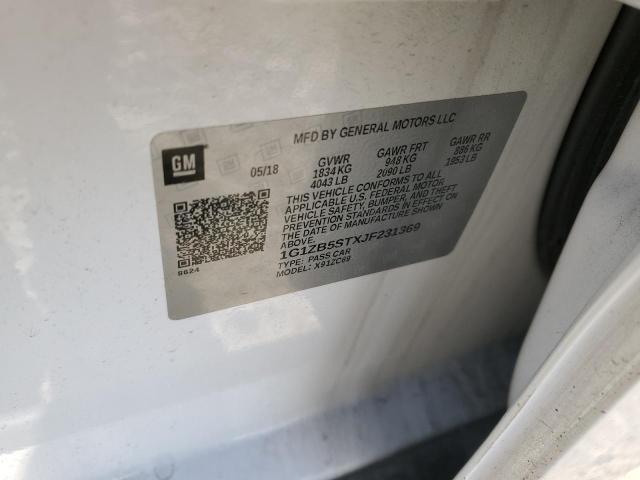 1G1ZB5STXJF231369 - 2018 CHEVROLET MALIBU LS أبيض صورة 12