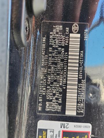 4T1BK3EKXAU111224 - 2010 TOYOTA CAMRY SE BLACK photo 12