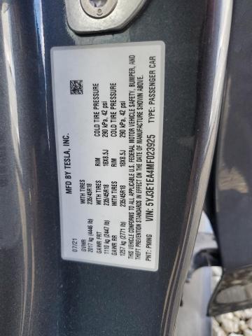 5YJ3E1EA4MF023925 - 2021 TESLA MODEL 3 CHARCOAL photo 13