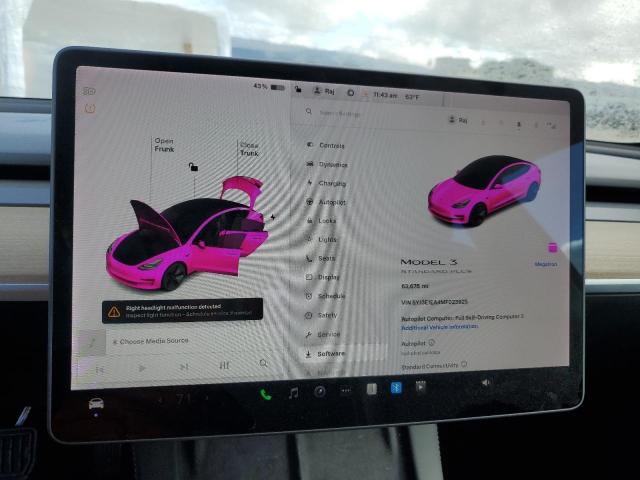 5YJ3E1EA4MF023925 - 2021 TESLA MODEL 3 CHARCOAL photo 9