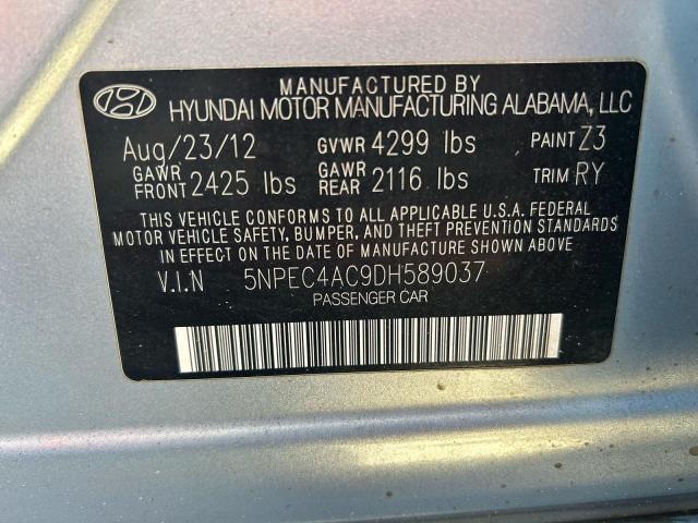 5NPEC4AC9DH589037 - 2013 HYUNDAI SONATA SE SILVER photo 10