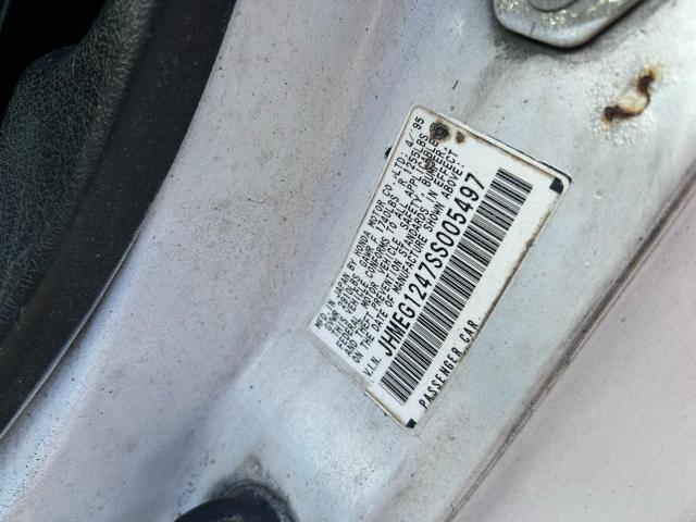 JHMEG1247SS005497 - 1995 HONDA CIVIC DEL SOL S WHITE photo 10