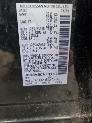 5N1DR2MN6HC620141 - 2017 NISSAN PATHFINDER S BLACK photo 13