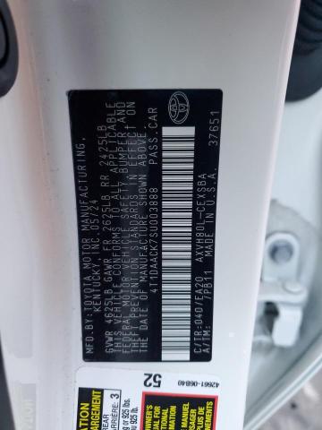 4T1DAACK7SU003888 - 2025 TOYOTA CAMRY XSE WHITE photo 12