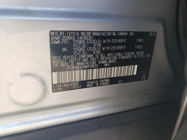 2T3P1RFV5NW319822 - 2022 TOYOTA RAV4 XLE SILVER photo 13